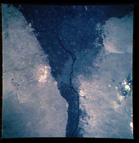 Aerial View of the Nile River Delta