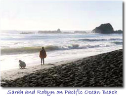 Sarah and Robyn on a Pacific Coast Beach
